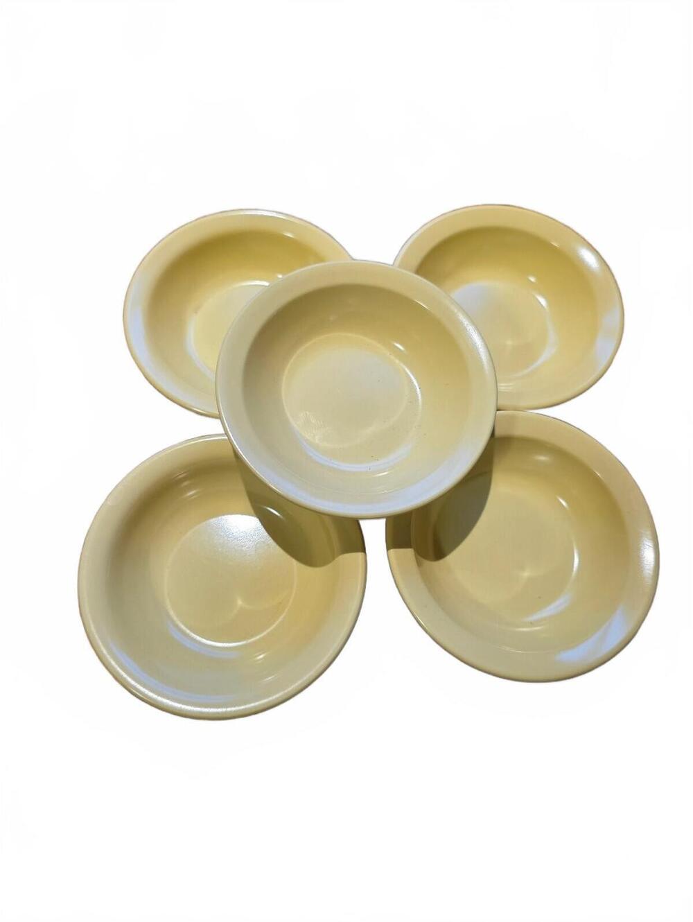 5 Vtg SiLite 810 Melamine Yellow Fruit Bowls 4 1/2 oz